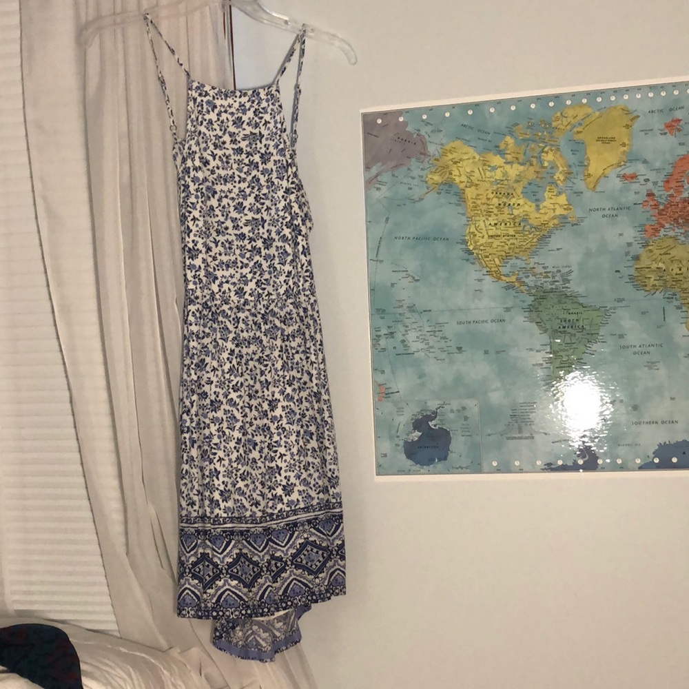 Blue and white dress